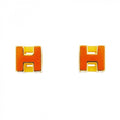 Hermes Earrings Cube Gold Plated Oren Gilet Dice