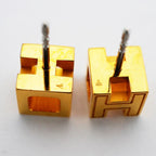 Hermes Earrings Cube Gold Plated Oren Gilet Dice — view 5