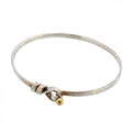 Tiffany & Co Bangle Hook Eye 18k Yellow Gold 925 Sterling Silver Bracelet