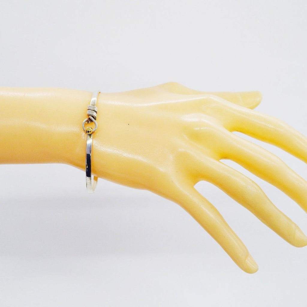 Tiffany & Co Bangle Hook Eye 18k Yellow Gold 925 Sterling Silver Bracelet — view 6