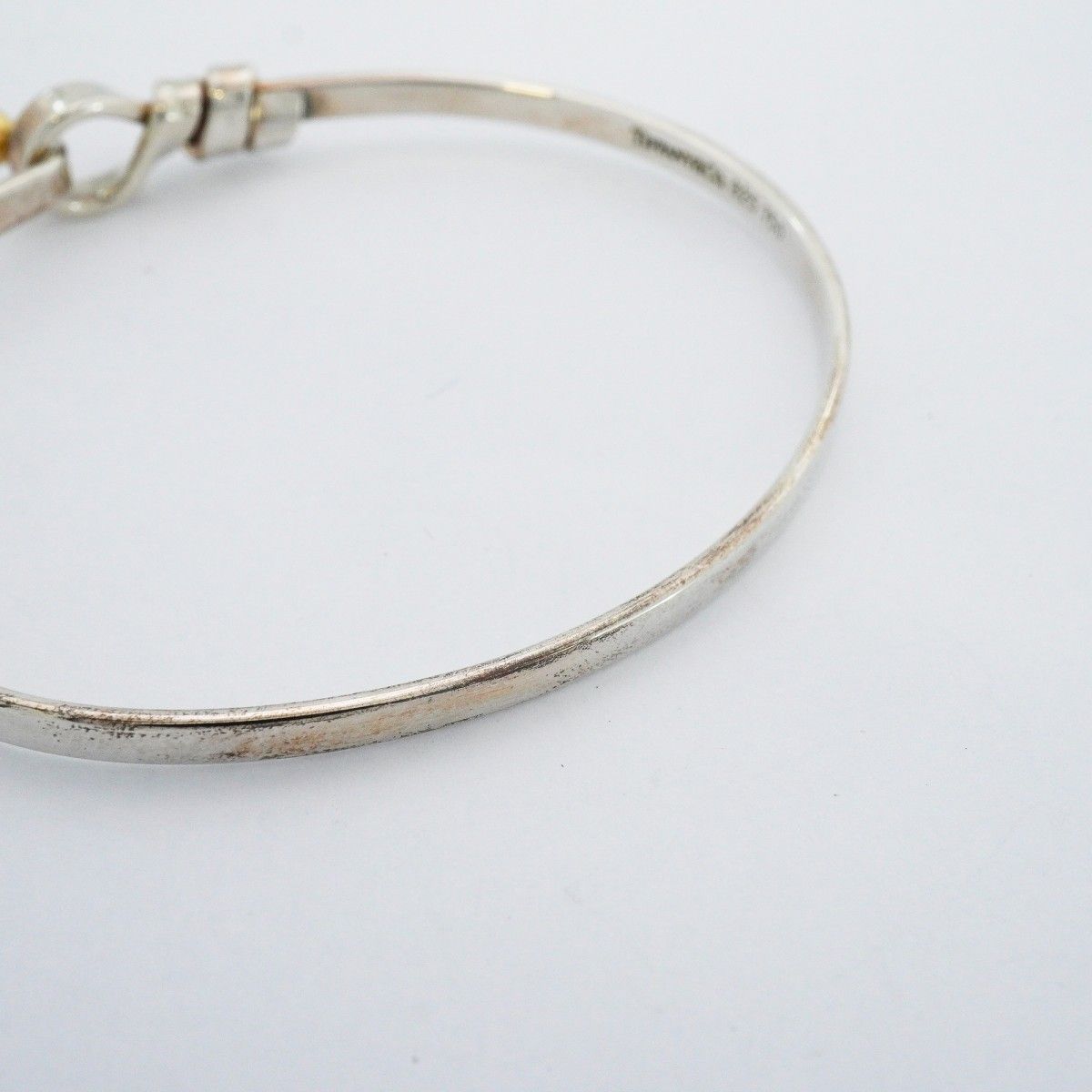 Tiffany & Co Bangle Hook Eye 18k Yellow Gold 925 Sterling Silver Bracelet — view 7