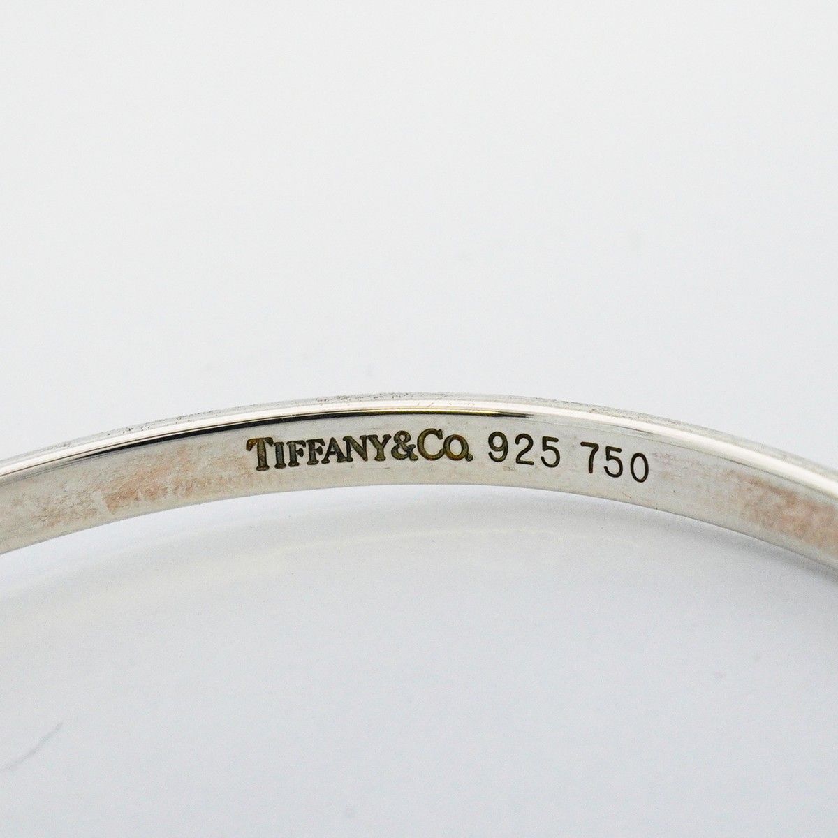 Tiffany & Co Bangle Hook Eye 18k Yellow Gold 925 Sterling Silver Bracelet — view 5