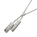Tiffany & Co Necklace Double Bar 18k White Gold Diamond
