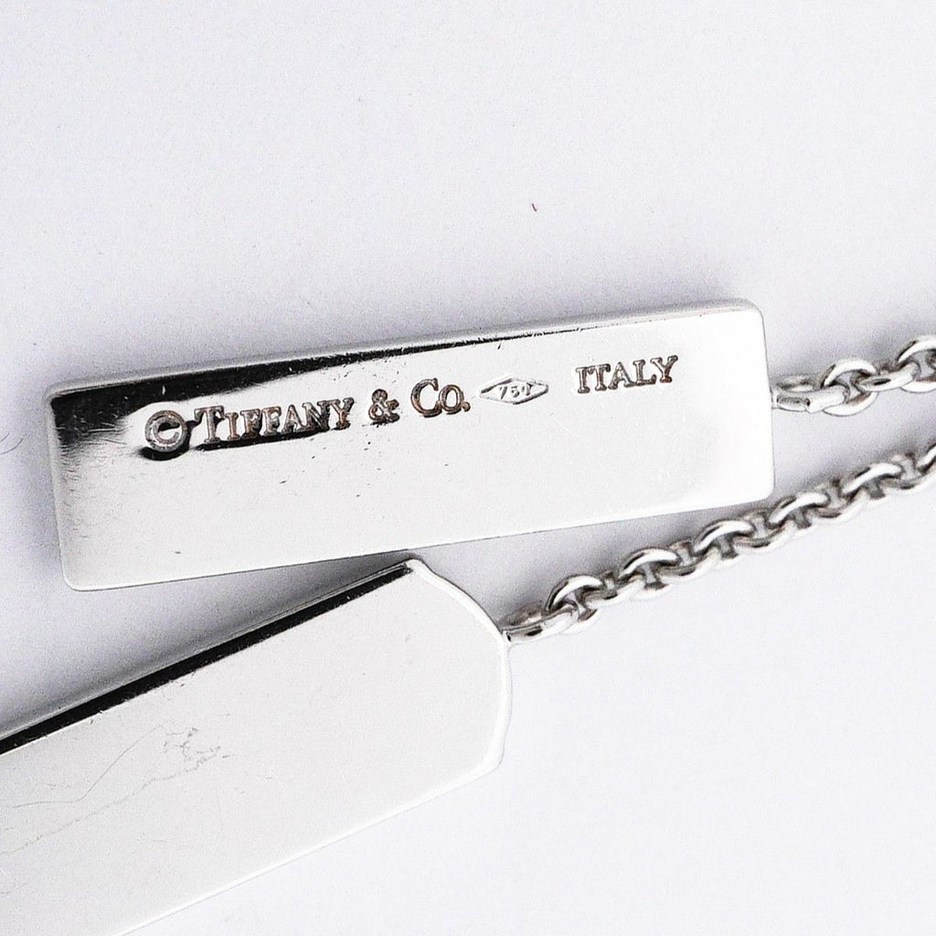 Tiffany & Co Necklace Double Bar 18k White Gold Diamond — view 6