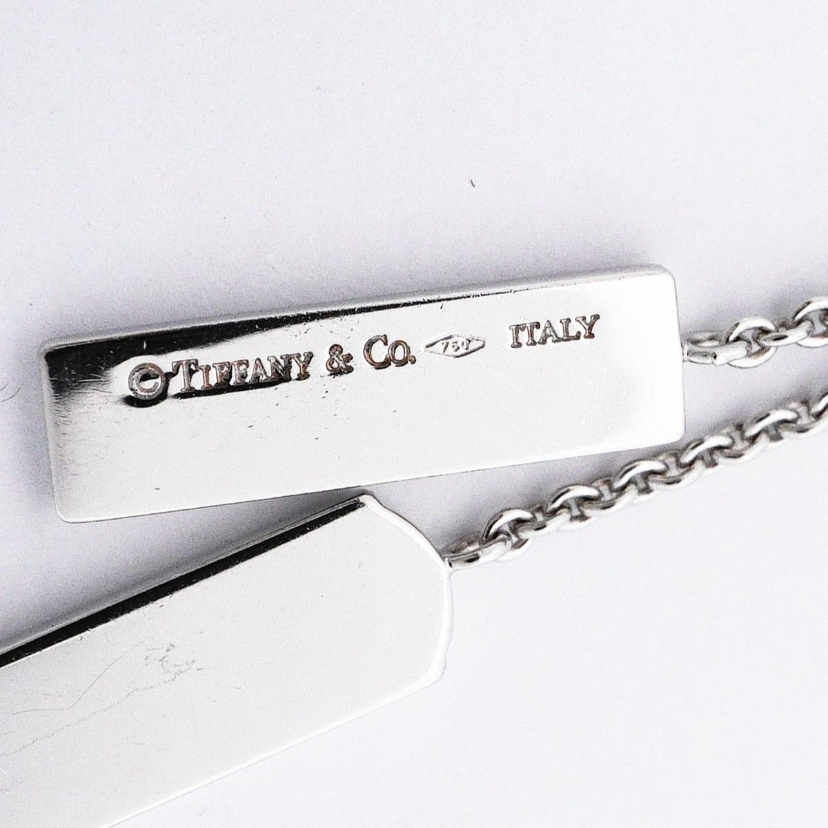 Tiffany & Co Necklace Double Bar 18k White Gold Diamond — view 6