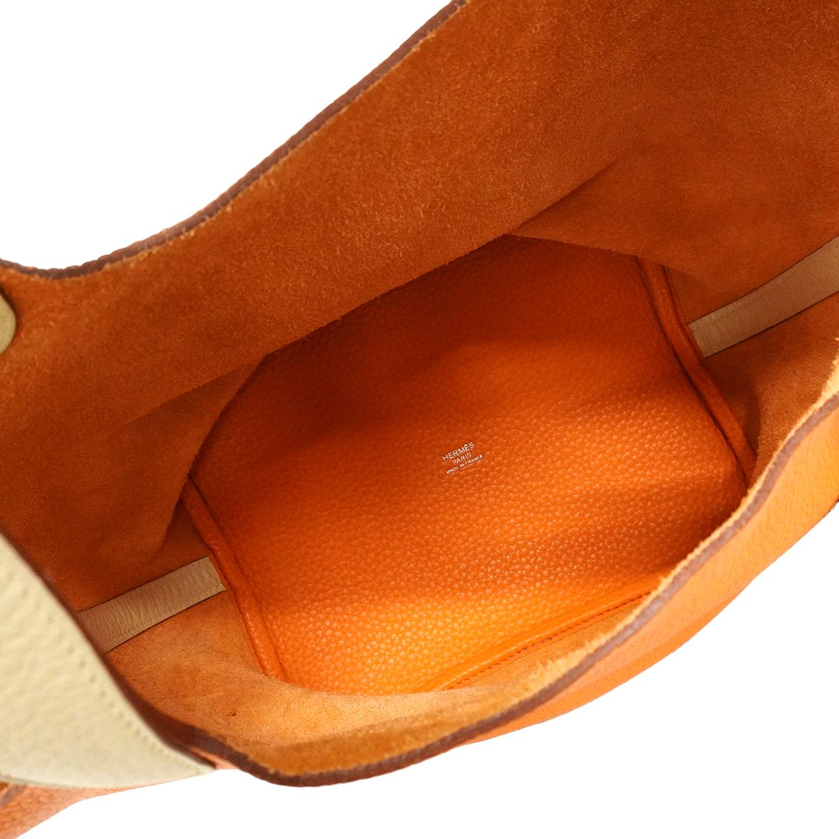 Hermes Handbag Picotin Kazak Taurillon Clemence Orange Parchemin Silver — view 4