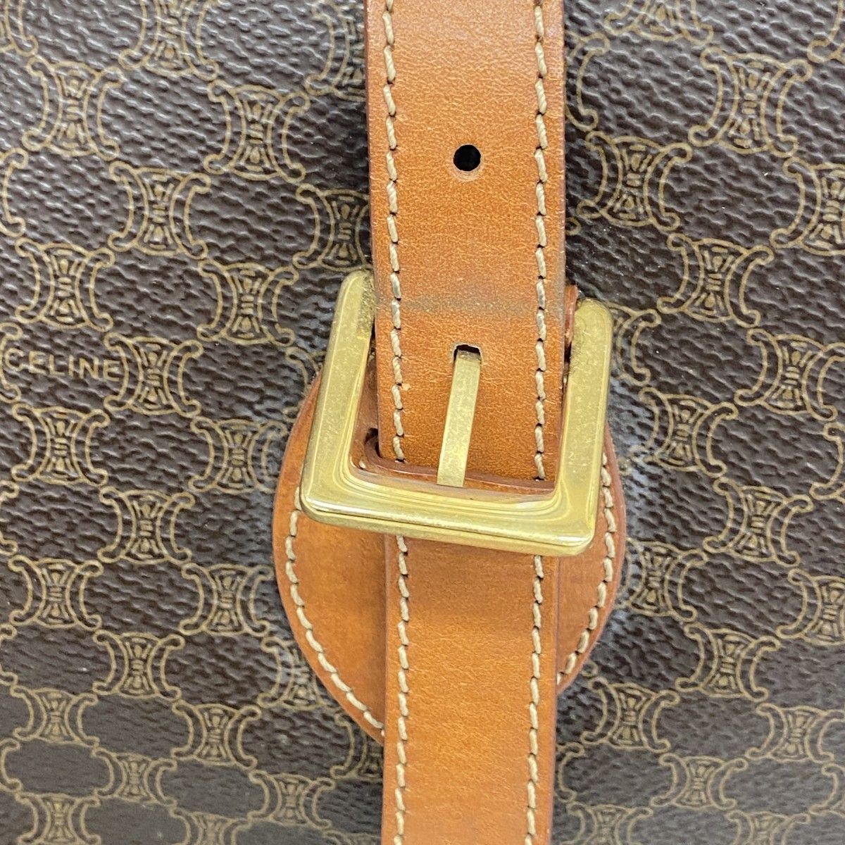 Celine Tote Macadam Brown Gold — view 9