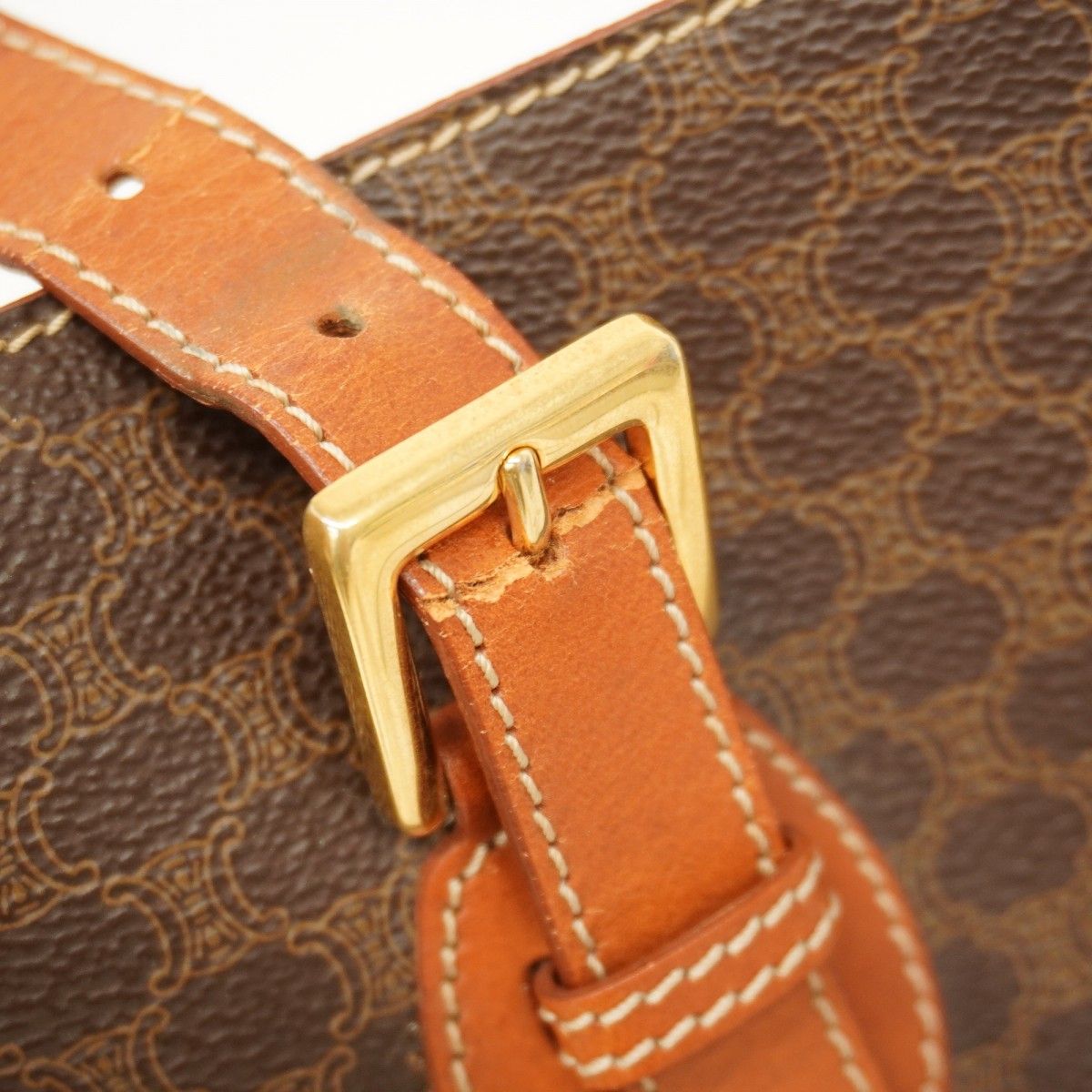 Celine Tote Macadam Brown Gold — view 6