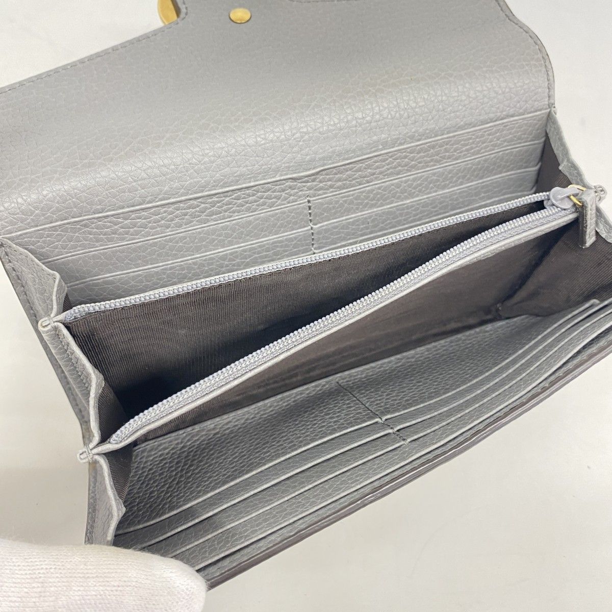 Gucci Wallet GG Marmont Leather Gray Gold — view 3