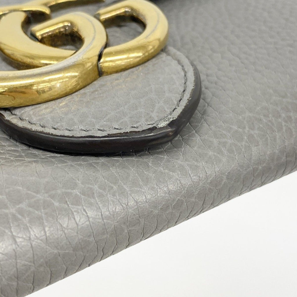 Gucci Wallet GG Marmont Leather Gray Gold — view 7