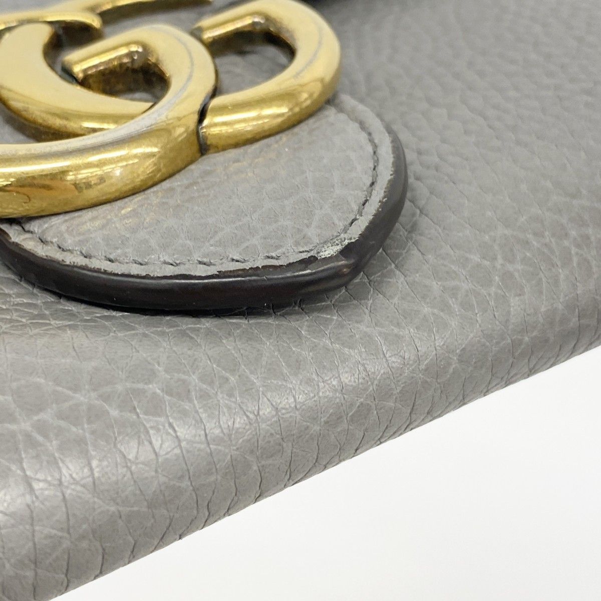 Gucci Wallet GG Marmont Leather Gray Gold — view 7