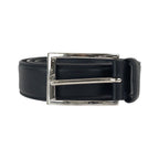 Prada 90 cm Black Silver Leather Belt