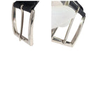 Prada 90 cm Black Silver Leather Belt — view 9