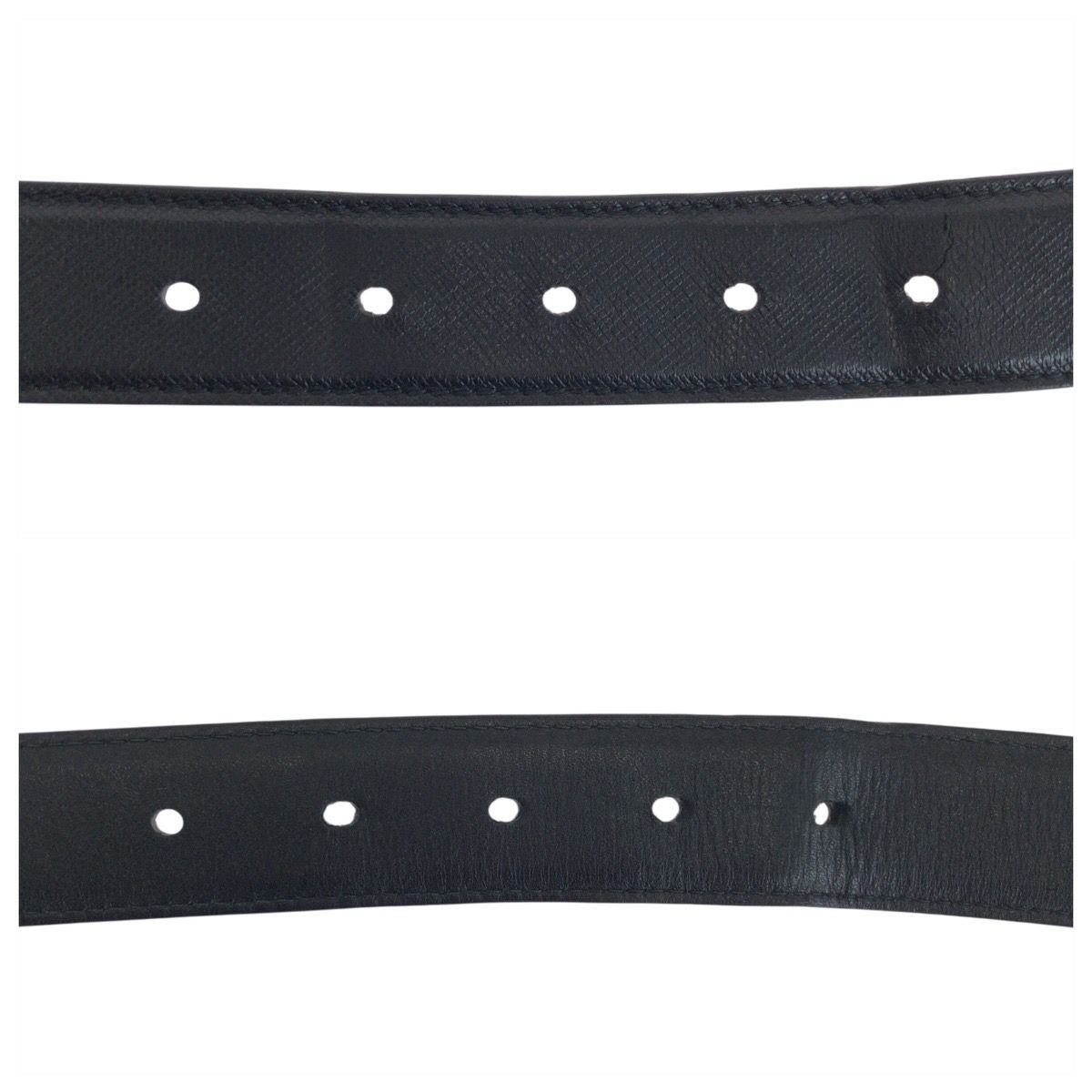 Prada 90 cm Black Silver Leather Belt — view 6