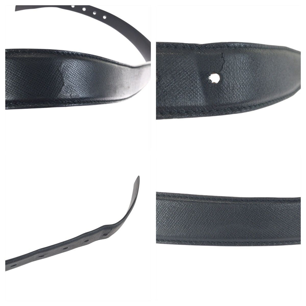 Prada 90 cm Black Silver Leather Belt — view 7