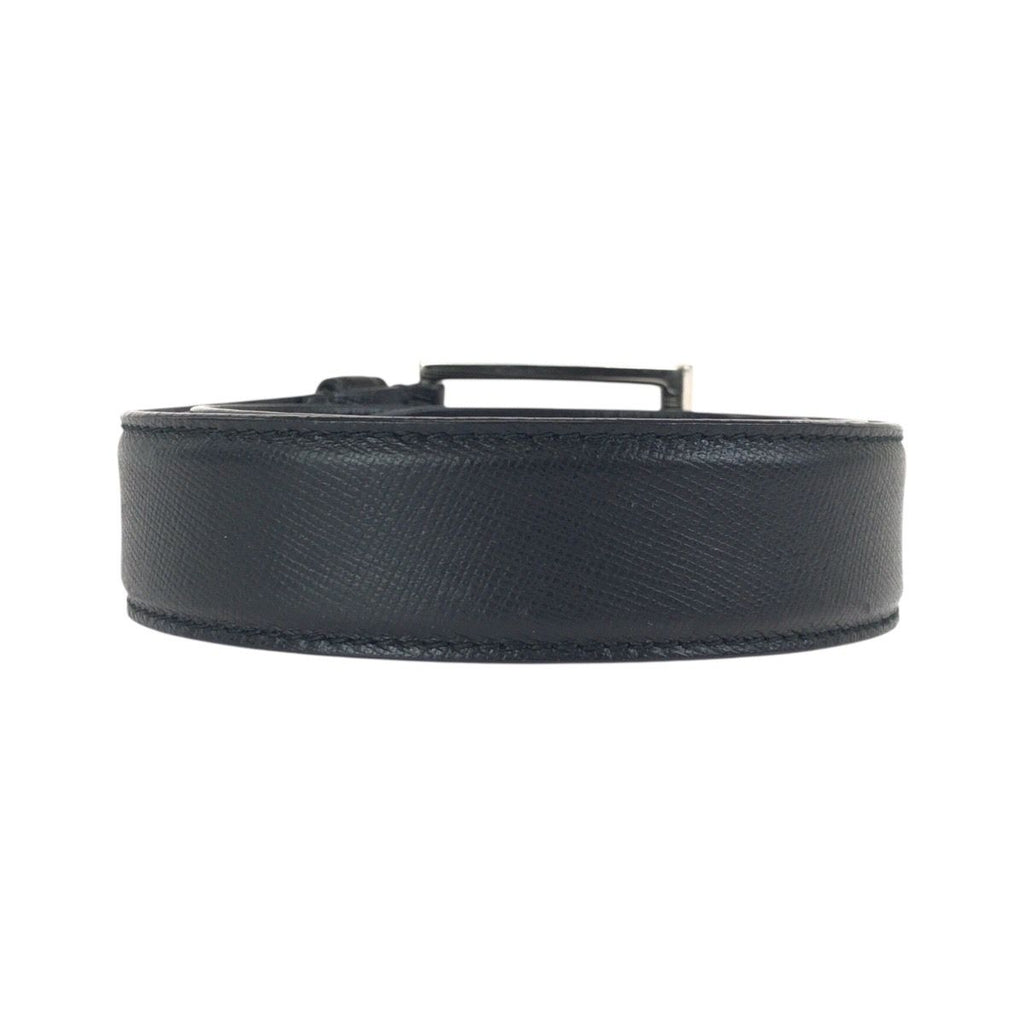 Prada 90 cm Black Silver Leather Belt — view 2