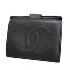 Chanel Wallet Caviar Leather Black Gold