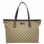 Gucci Tote GG Supreme Beige Brown Silver