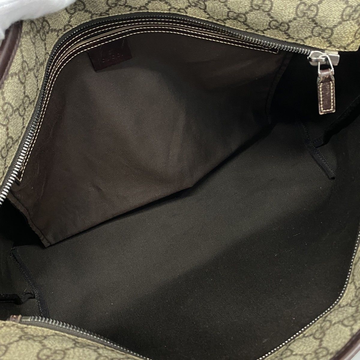 Gucci Tote GG Supreme Beige Brown Silver — view 4
