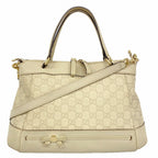 Gucci Handbag Guccissima Leather Ivory Champagne Gold