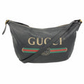 Gucci Shoulder Bag Leather Black Gold
