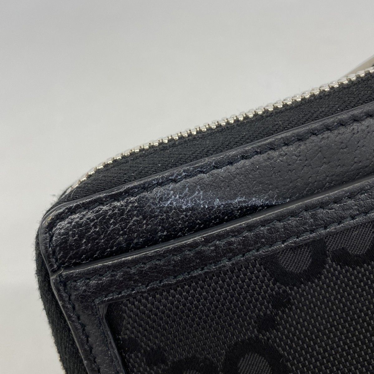 Gucci Wallet Jumbo GG Canvas Black Silver — view 6