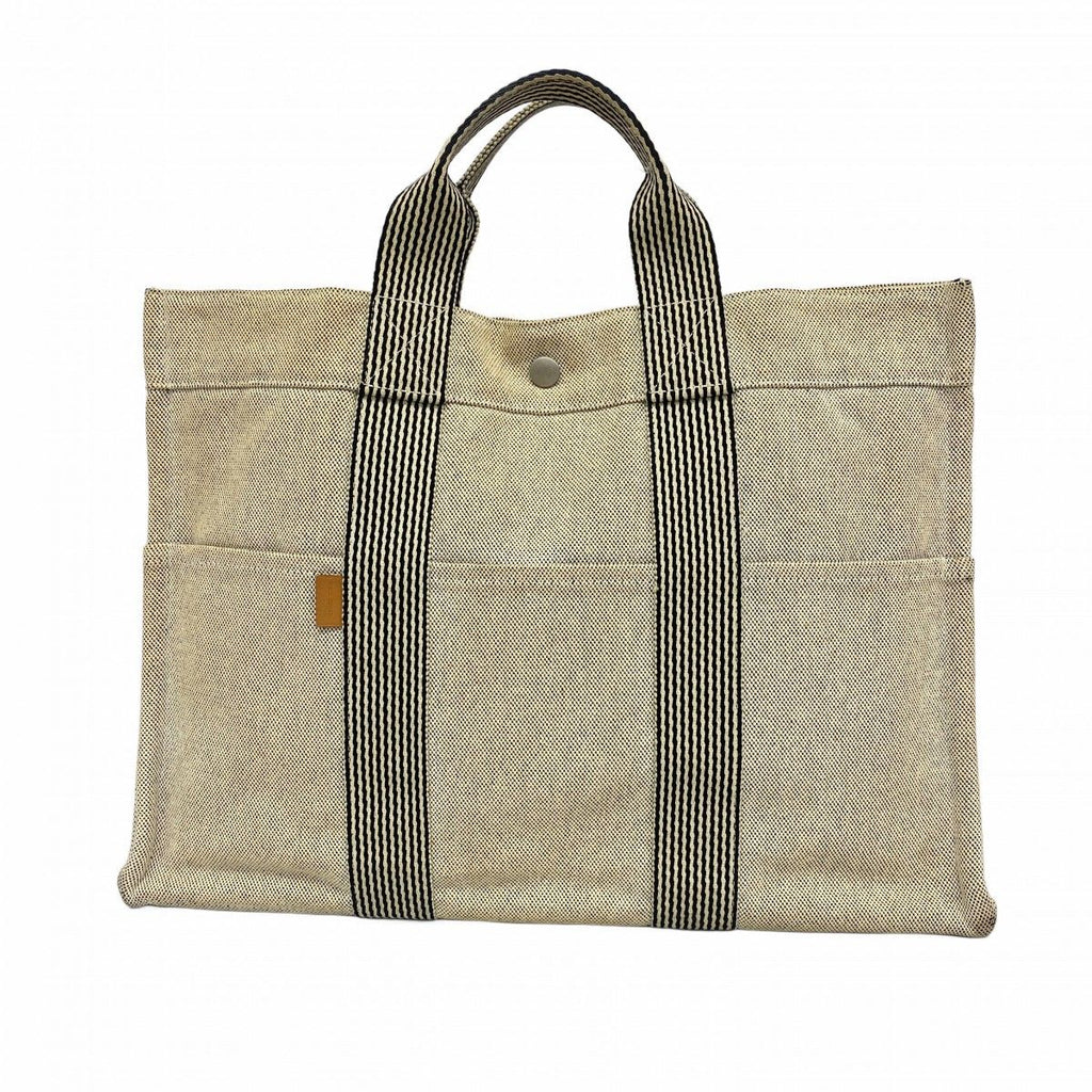 Hermes Tote New Fourre Tout Canvas Gray Silver
