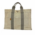 Hermes Tote New Fourre Tout Canvas Gray Silver
