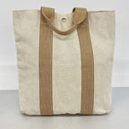 Hermes Tote New Fourre Tout Cabas Canvas Beige Silver — view 9