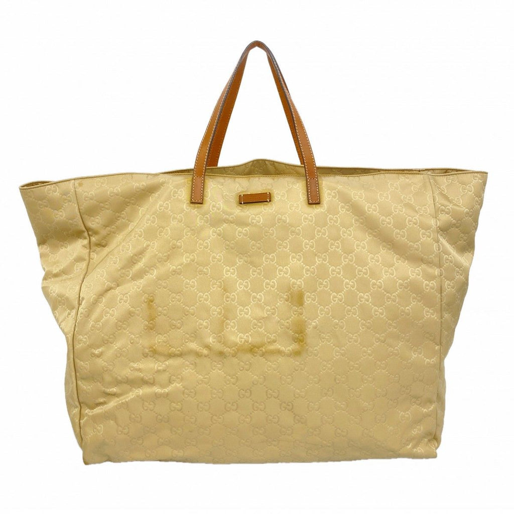 Gucci Tote GG Nylon Beige Silver
