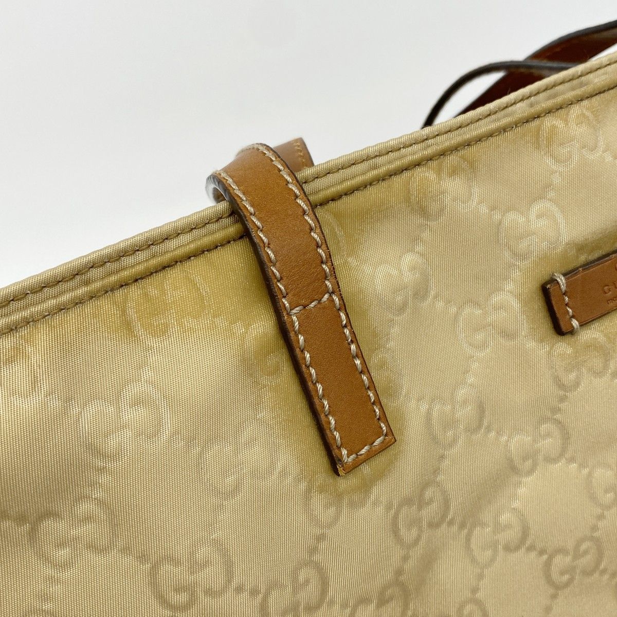 Gucci Tote GG Nylon Beige Silver — view 7