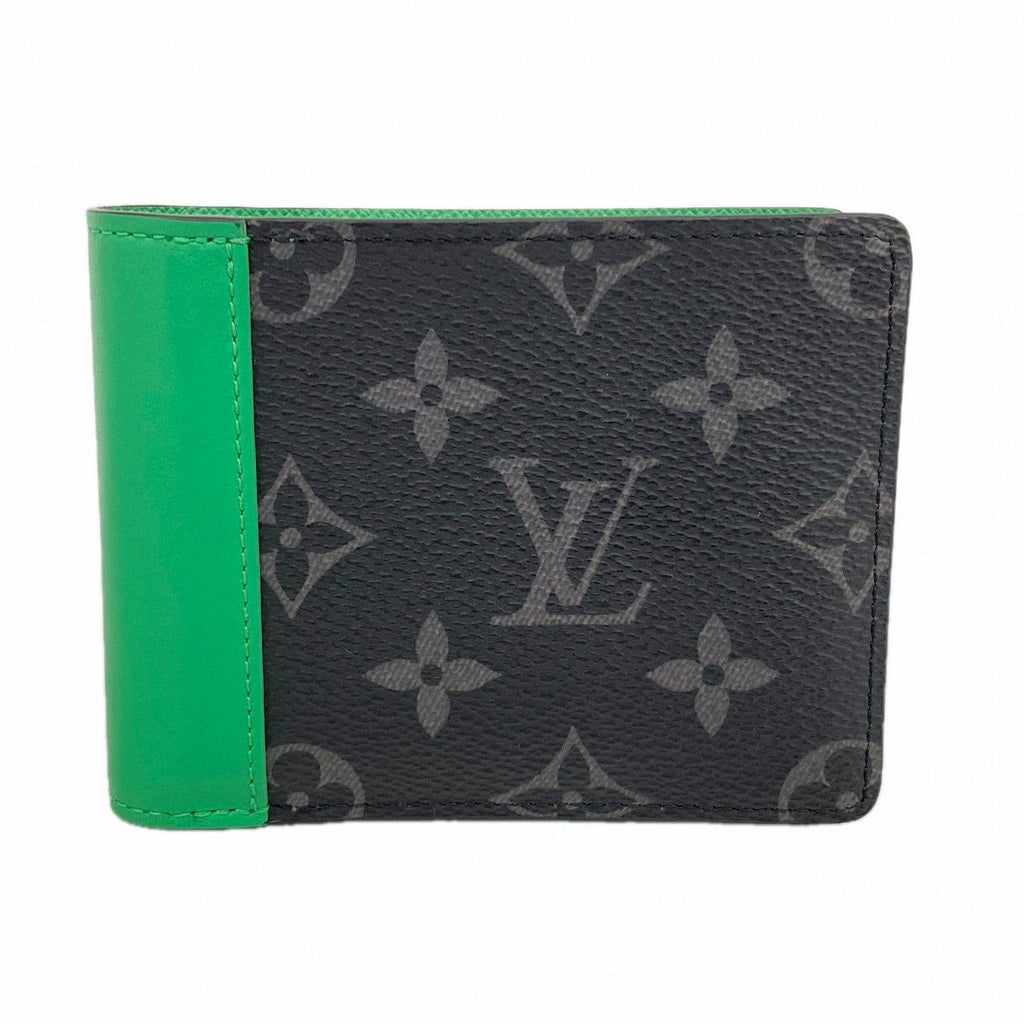 Louis Vuitton Wallet Monogram Eclipse Portefeuille Calf Black Bamboo Green