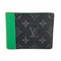 Louis Vuitton Wallet Monogram Eclipse Portefeuille Calf Black Bamboo Green