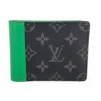 Louis Vuitton Wallet Monogram Eclipse Portefeuille Calf Black Bamboo Green