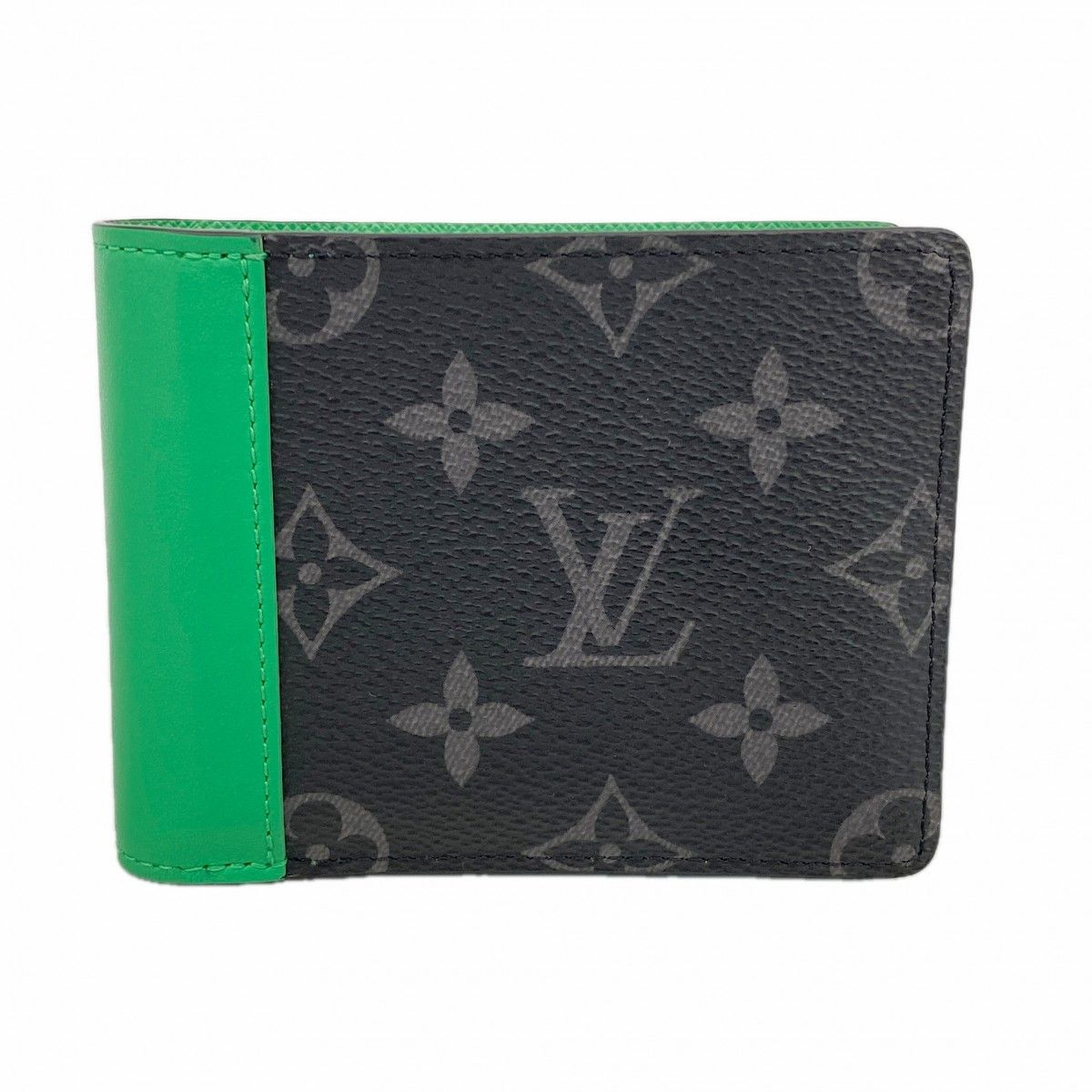 Louis Vuitton Wallet Monogram Eclipse Portefeuille Calf Black Bamboo Green