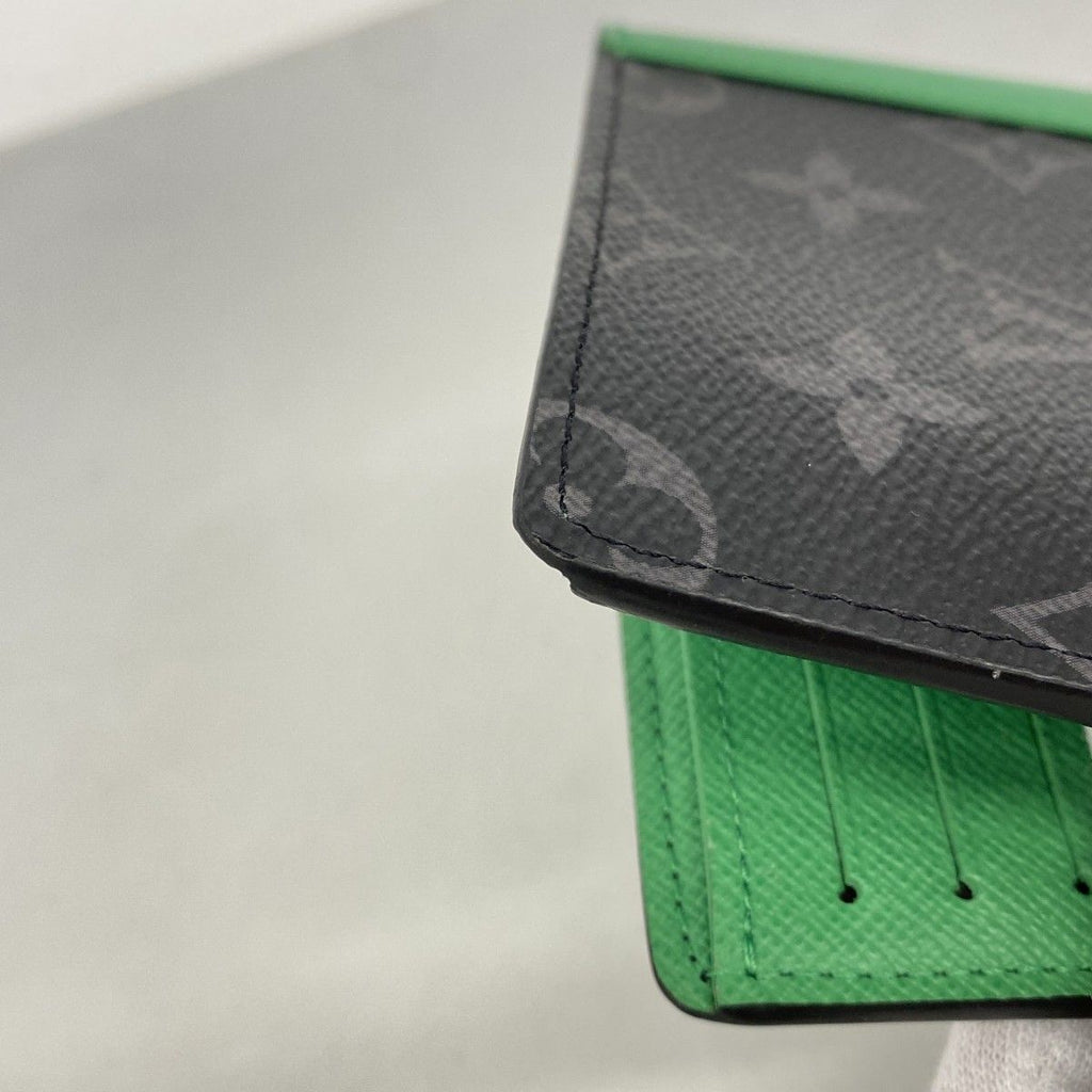 Louis Vuitton Wallet Monogram Eclipse Portefeuille Calf Black Bamboo Green — view 5