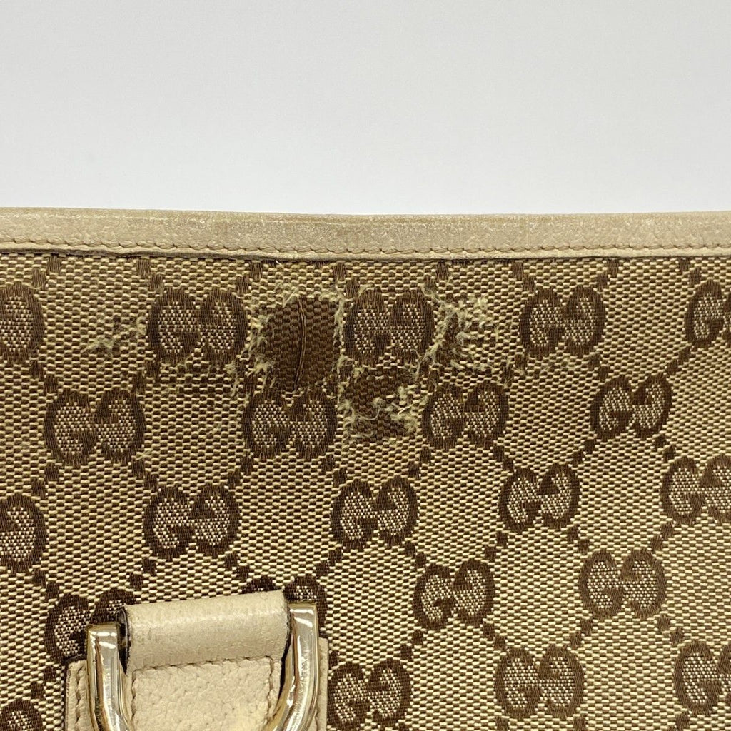 Gucci Shoulder Bag GG Canvas Abbey Brown Champagne Gold — view 7