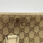 Gucci Shoulder Bag GG Canvas Abbey Brown Champagne Gold — view 7