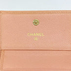 Chanel Trifold Wallet Coco Button Leather Pink Gold — view 4