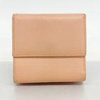 Chanel Trifold Wallet Coco Button Leather Pink Gold — view 8