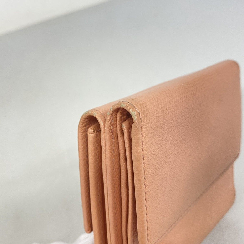 Chanel Trifold Wallet Coco Button Leather Pink Gold — view 5