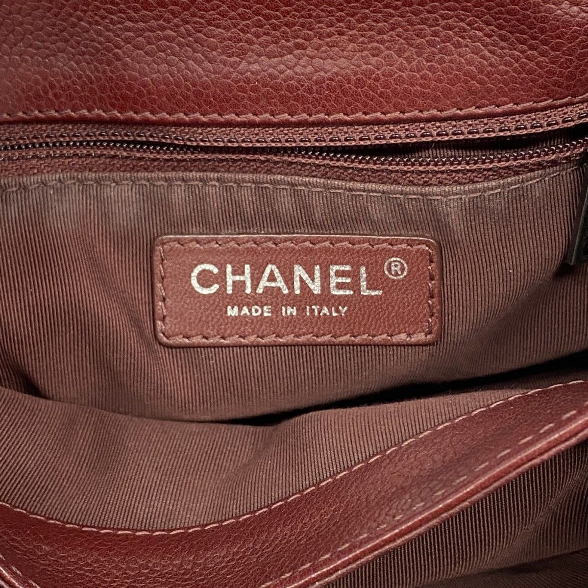 Chanel Shoulder Bag Mini Quilted Caviar Leather Bordeaux Silver — view 5