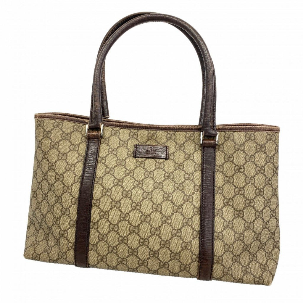 Gucci Tote GG Supreme Brown Silver