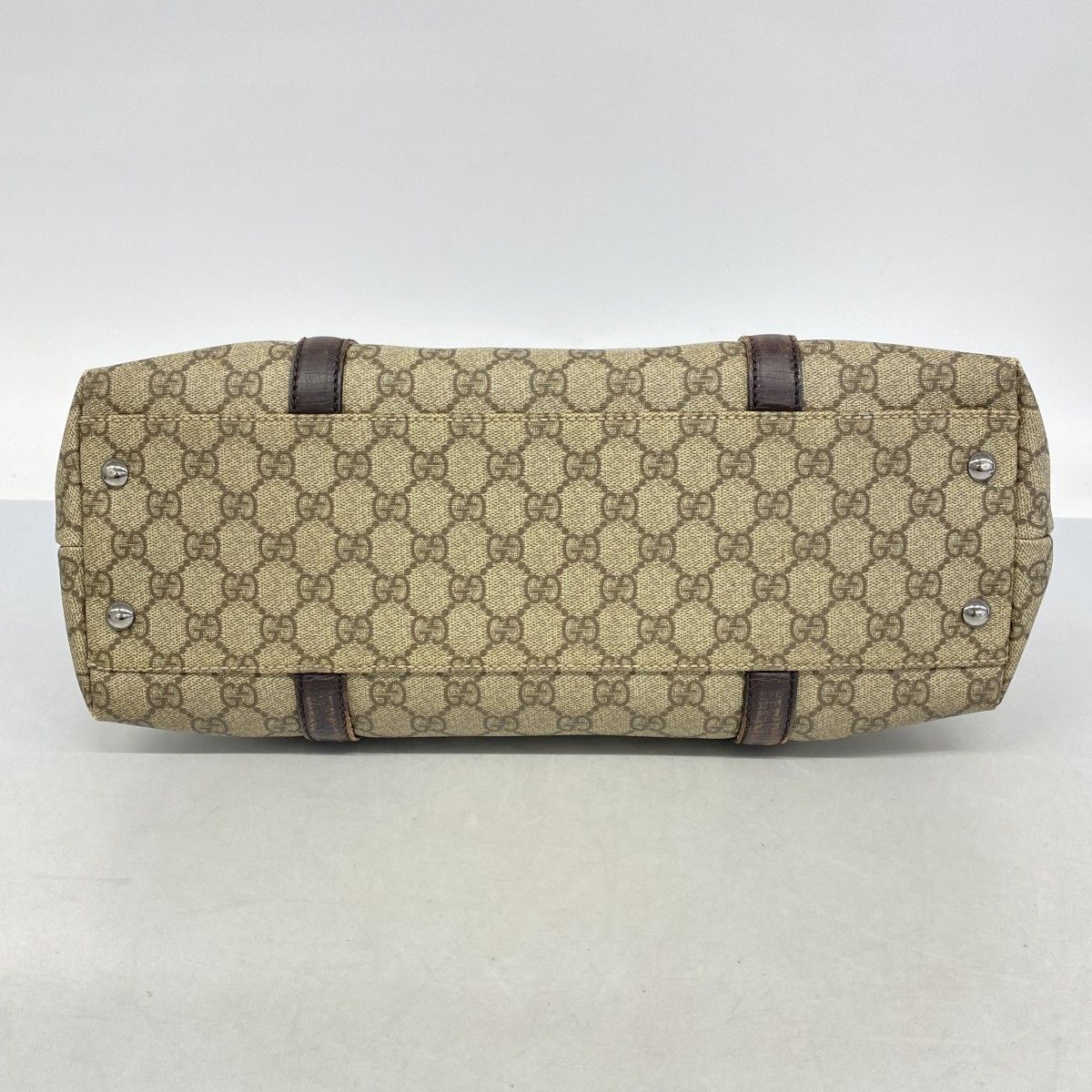 Gucci Tote GG Supreme Brown Silver — view 3