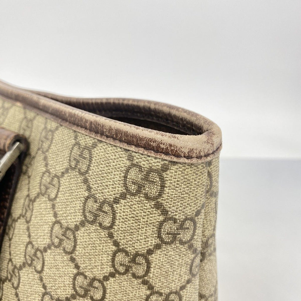 Gucci Tote GG Supreme Brown Silver — view 9