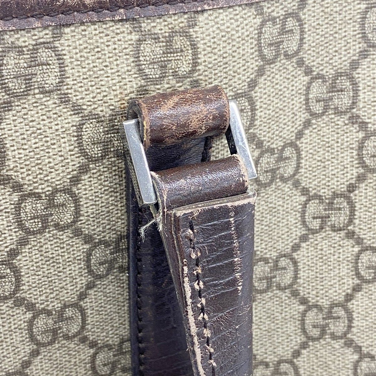 Gucci Tote GG Supreme Brown Silver — view 8