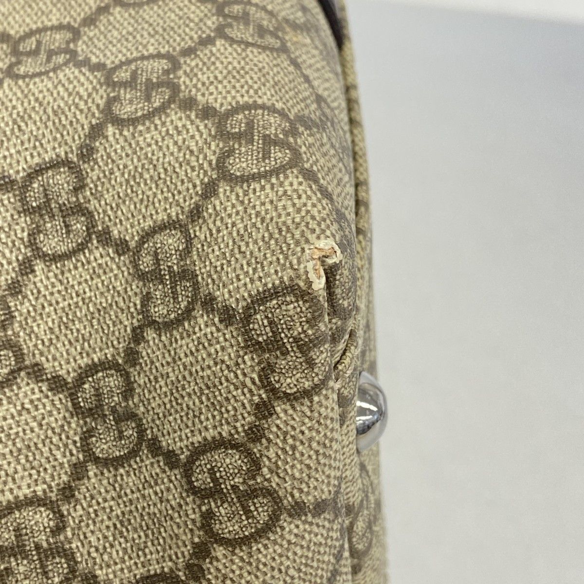Gucci Tote GG Supreme Brown Silver — view 6