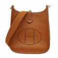 Hermes Shoulder Bag Evelyne TPM Taurillon Clemence Gold Silver
