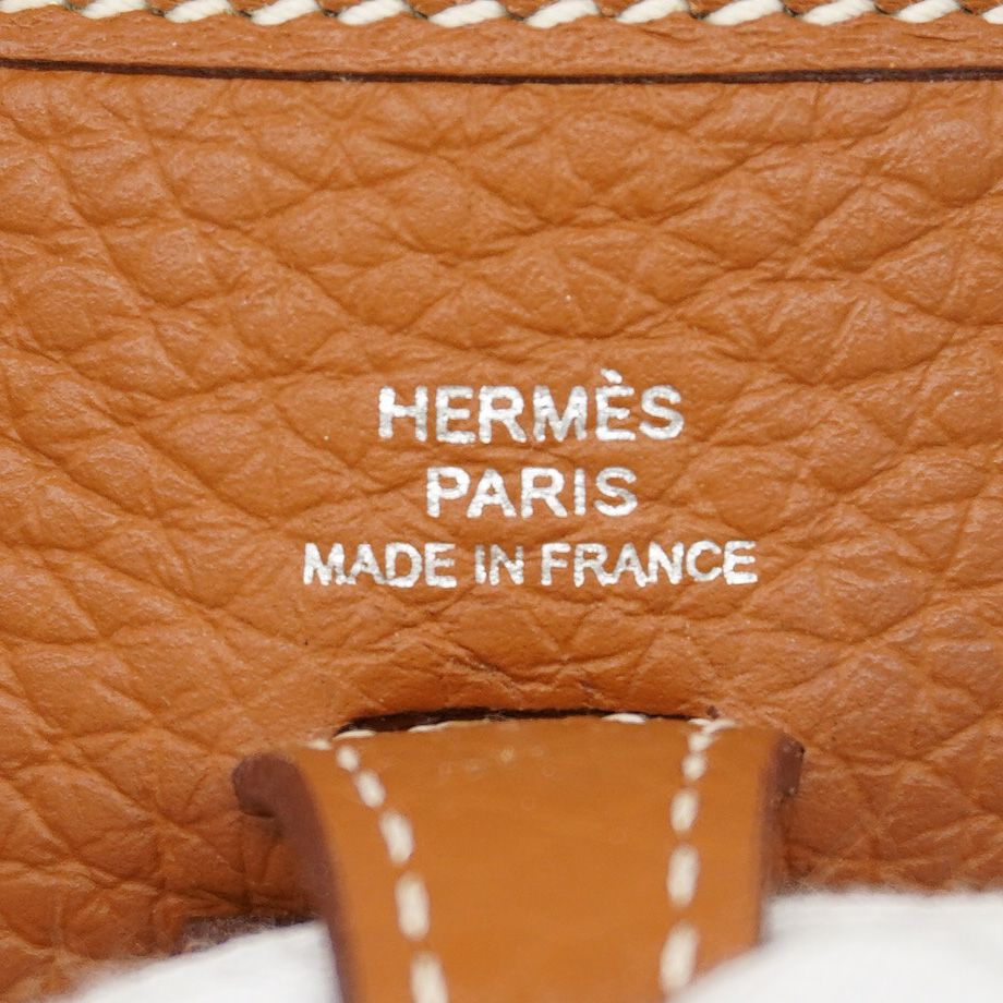 Hermes Shoulder Bag Evelyne TPM Taurillon Clemence Gold Silver — view 5