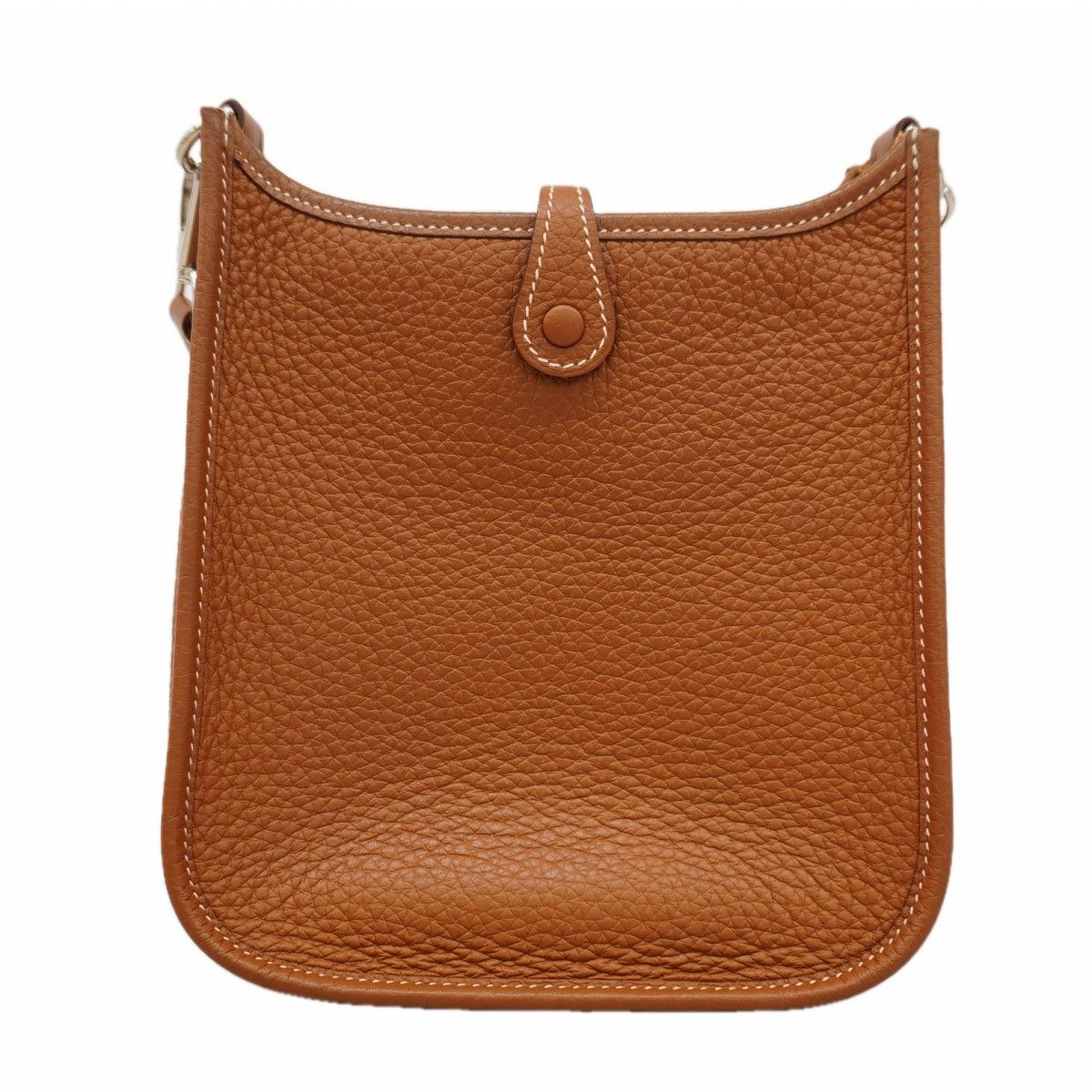 Hermes Shoulder Bag Evelyne TPM Taurillon Clemence Gold Silver — view 8